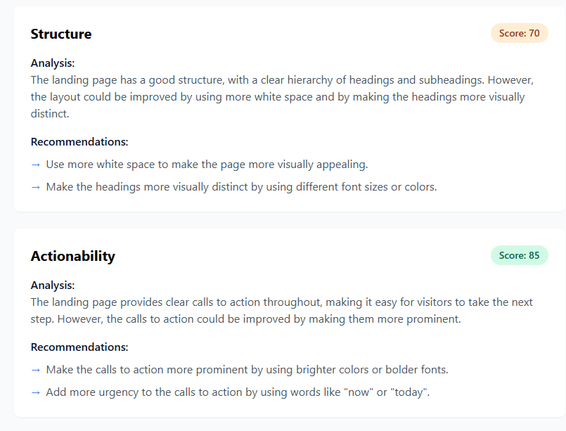 Prioritized SEO recommendations with code examples