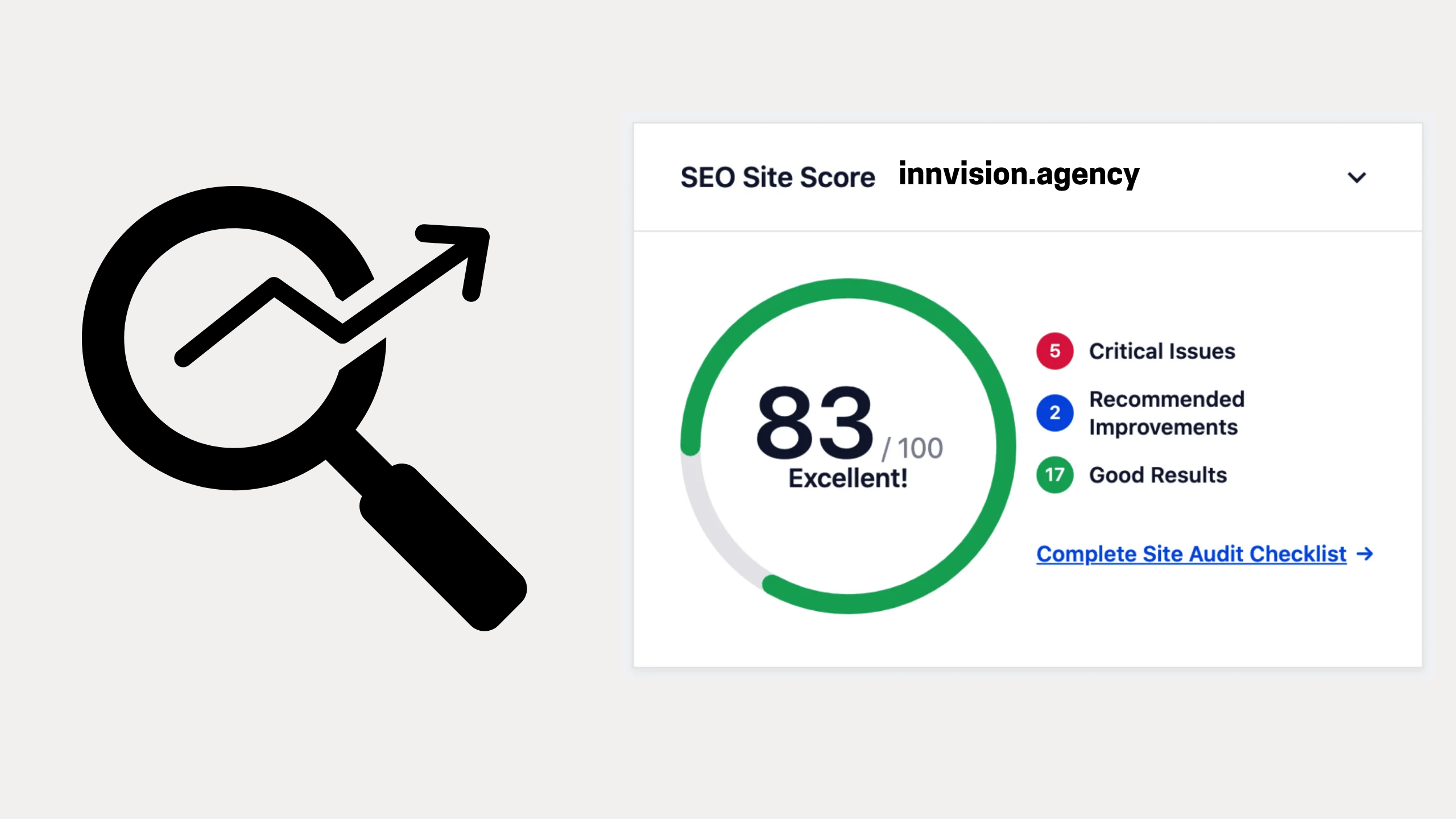 Analysis showing critical SEO issues