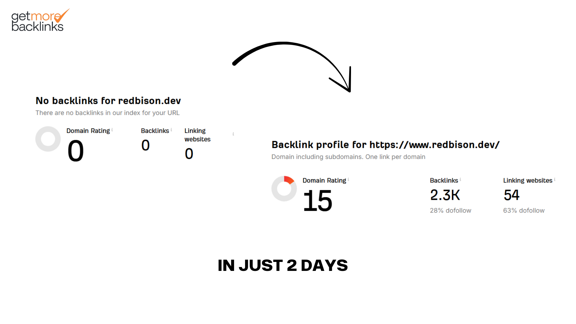 Redbison – Domain Rating Surge from 0 to 15 in 2 Days